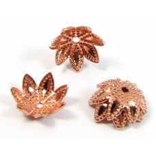 50 Copper Plated 9mm Beadcaps