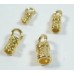 10 Gold Plated Looped Crimp End Caps 3mm