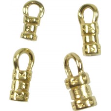 10 Gold Plated Looped Crimp End Caps 1.5mm
