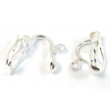 Pair Silver Plated Earclips