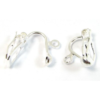 Pair Silver Plated Earclips