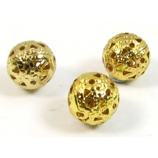 10 Gold Plated Pierced 8mm Round Beads