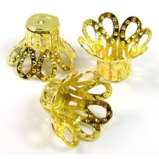 10 Gold Plated 12mm Filigree Beadcaps