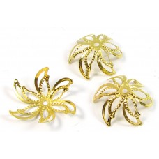 10 Gold Plated 16mm Flexible Beadcaps