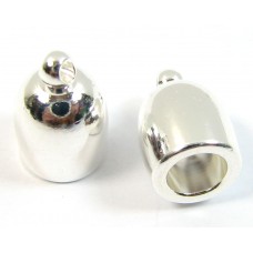 2 Silver Plated 5mm End Caps