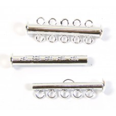 1 Multi Strand Clasp Silver Plated - 5 Strand