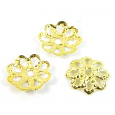 100 Gold Plated Filigree Petal 7mm Bead Caps