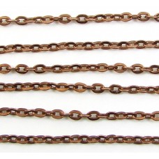 1 Centimetre Antiqued Copper Plated 3mm Cable Chain