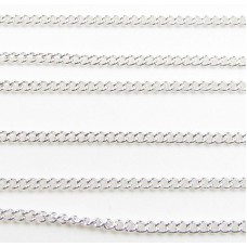 1 Centimetre Silver Plated 2mm Curb Trace Chain