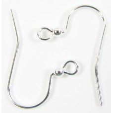 10 Pairs Silver Plated Earwires with Ball – 26mm