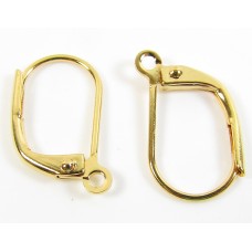 1 Pair Gold Plated Leverback Earrings