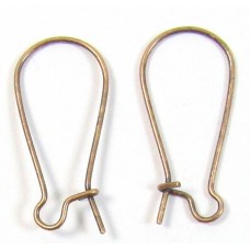 1 Pair Copper Plated Antiqued Kidney Earwire Findings
