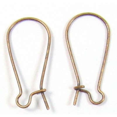 1 Pair Copper Plated Antiqued Kidney Earwire Findings