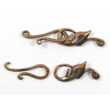 1 Copper Plated Antiqued Fancy Hook Clasp