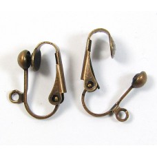 1 Pair Copper Plated Antiqued Non Pierced Ear Clips