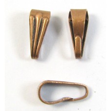 1 Copper Plated Antiqued Fluted Snap Bail