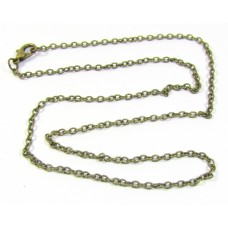 1 Plated Antiqued Brass Finished Necklace 3.5mm Cable Chain 47cm