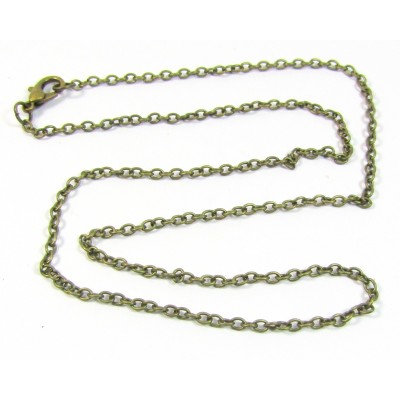 1 Plated Antiqued Brass Finished Necklace 3.5mm Cable Chain 47cm