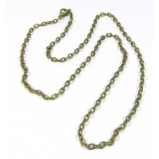 1 Plated Antiqued Brass Finished Necklace 5mm Cable Chain 52cm