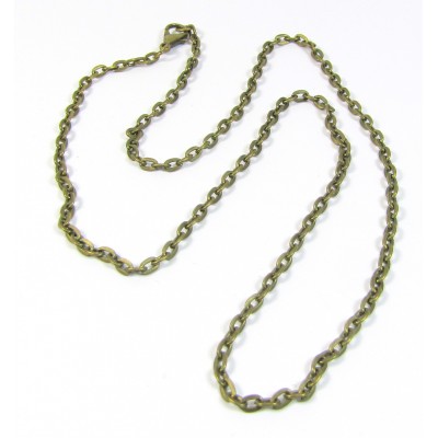 1 Plated Antiqued Brass Finished Necklace 5mm Cable Chain 52cm