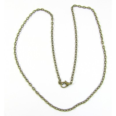 1 Plated Antiqued Brass Finished Necklace 5mm Patterned Cable Chain 60cm