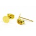 1 Pair Gold Plated Ear Post & Peg with 6mm Pad and Scroll (ear back, retainer)