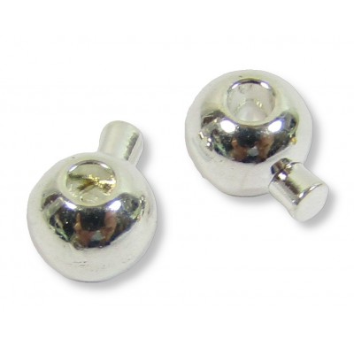 2 Silver Plated Memory Wire Ends