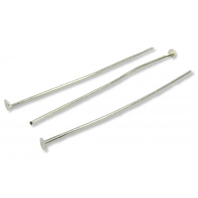 50 Silver Plated 50mm 2 Inch Headpins
