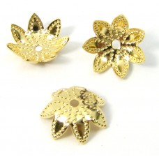 144 Gold Plated 9mm Beadcaps