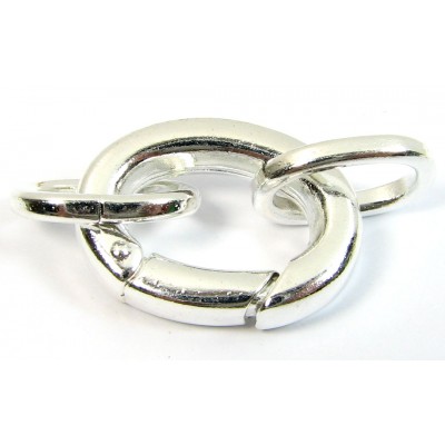 1 Large Silver Plated Caribiner Clasp