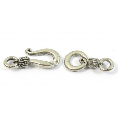 Antique Silver Plated Hook and Hook Clasp
