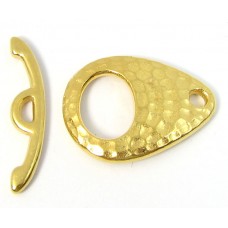 1 Hammered Gold Plated Toggle Clasp