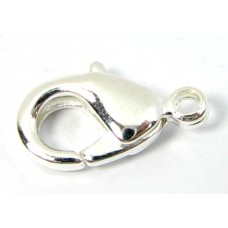 10 Silver Plated 12mm Lobster Clasps