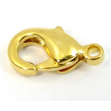 10 Gold Plated 15mm Lobster Clasps