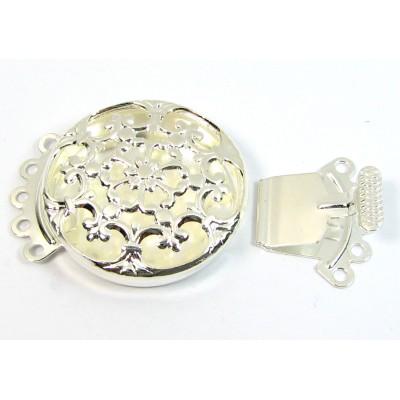 1 Silver Plated Multi Hole Box Clasp