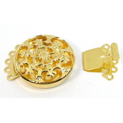 1 Gold Plated Multi Hole Box Clasp