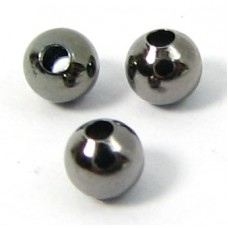100 Black Plated 2.5mm Round Beads