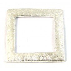 1 Brushed Plated Silver Square Donut/Link