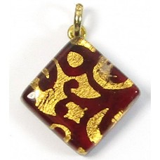 Murano Glass Diamond Pendant Diamond Ruby