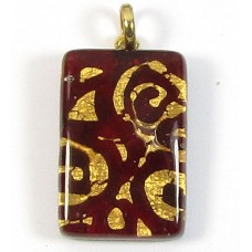 Murano Glass Oblong Pendant Medium Oblong Ruby