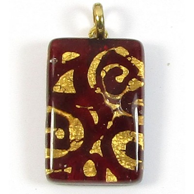 Murano Glass Oblong Pendant Medium Oblong Ruby