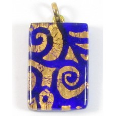 Murano Glass Oblong Pendant Medium Oblong Sapphire