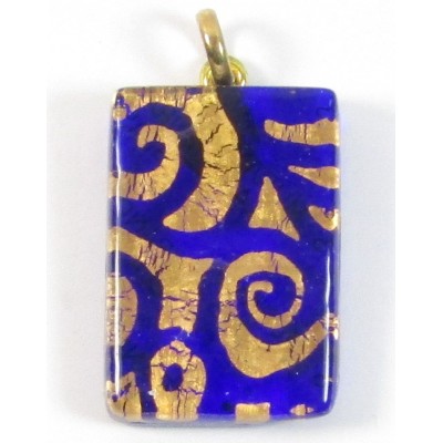Murano Glass Oblong Pendant Medium Oblong Sapphire