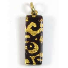 Murano Glass Thin Oblong Pendant Amethyst