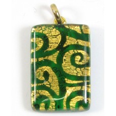 Murano Glass Oblong Pendant Emerald