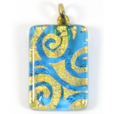 Murano Glass Oblong Pendant Aquamarine