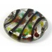 1 Murano Glass 35mm Flat Disc Silver Foiled Multicoloured Bead
