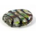 1 Murano Glass 35mm Flat Disc Silver Foiled Multicoloured Bead