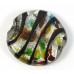 1 Murano Glass 35mm Flat Disc Silver Foiled Multicoloured Bead