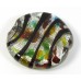 1 Murano Glass 35mm Flat Disc Silver Foiled Multicoloured Bead
